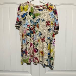 NWOT New $98 Johnny Was Mitchi Favorite Whimsical Butterfly Tee T-Shirt XXL